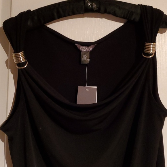 Ladies sleeveless Kenneth Cole Reaction size large black top - Picture 4 of 9